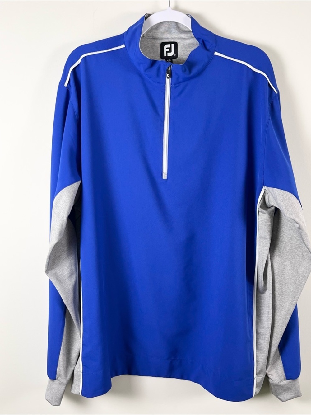 FootJoy Mens 1/4 Zip Golf Pullover Size XL Royal Blue Gray Sporty Outdoors
